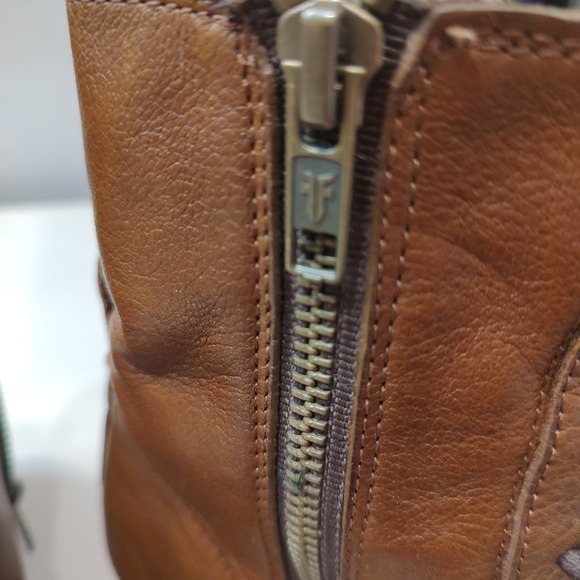 Frye Brown Leather Combat Boots - Picture 10 of 12